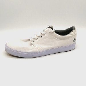 Kustom Mens Layday Sneaker White Lace Up Round Toe Flat‎ Heel Cushioned Sz 9 M